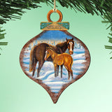 Horses Wooden Ornaments - Tree Ornament by Nature Wonders - Wildlife Holiday Decor - 8015220