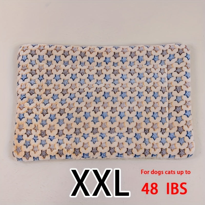 Manta rectangular para mascotas, resistente a la suciedad y para todas las estaciones - Cómoda cama con estampado de pata de perro y corazón (1 unidad)