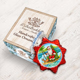 Beach House Decor - Santa on the Surfboard Keepsake Glass Ornaments by G. Debrekht - Christmas Decor - 777418