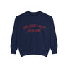 Customizable Unisex Garment-Dyed Sweatshirt, Personalized Gift, Cozy Streetwear, Casual Outfit, Unique Design Sweatshirt