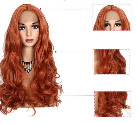 Long curly hair golden brown hood - Lootquake