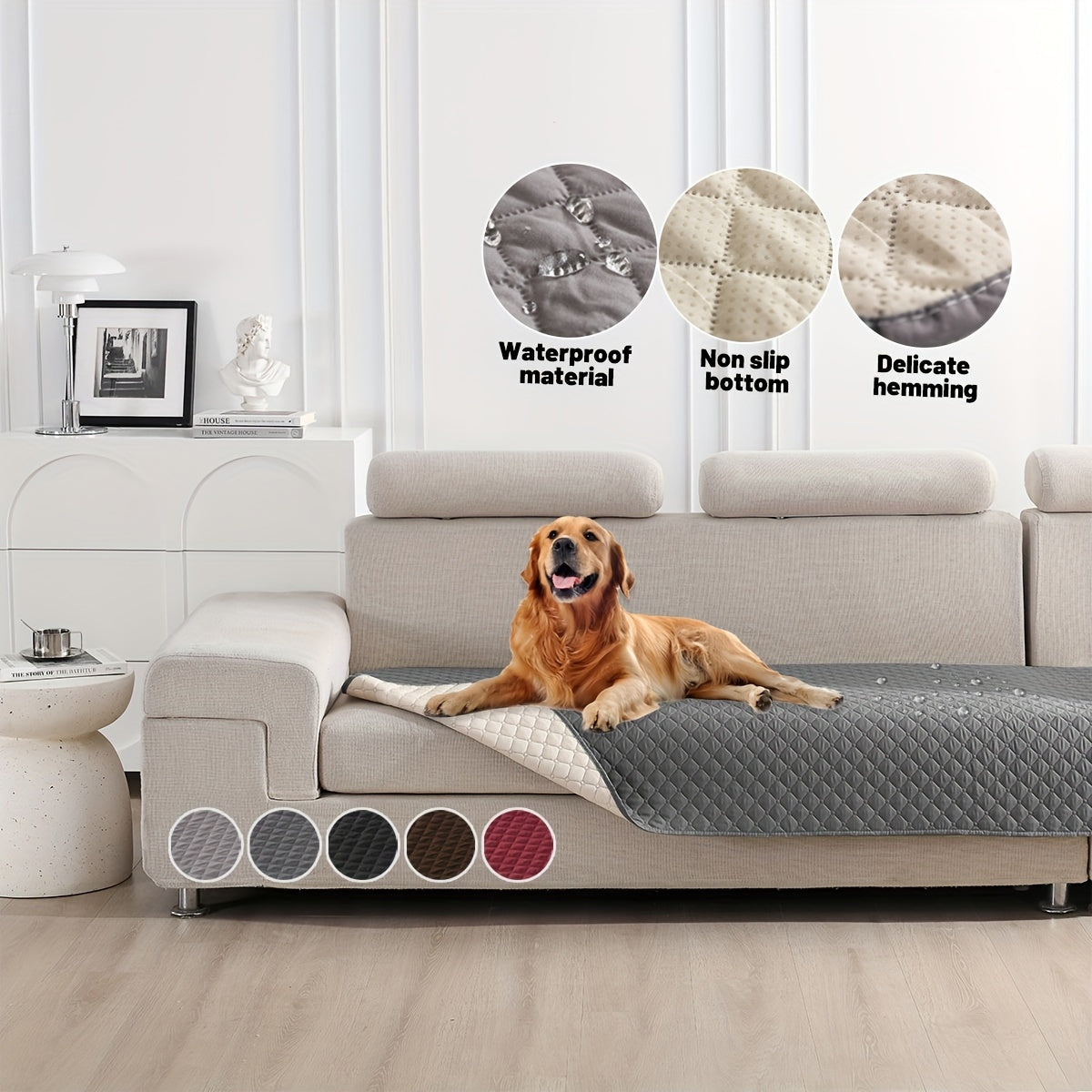 Waterproof & Non-Slip Dog Mattress Cover for Beds, Sofas, Cars | Super Soft Pet Blanket with Incontinence Protection | Machine Washable Furniture Protector Pad, Puppy Bedspread, Durable Dog Carpet