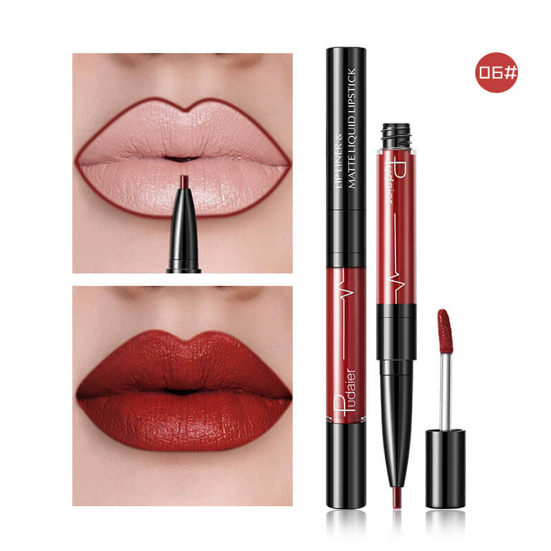 Pudaier Matte Lip Gloss Lip Liner Agate Red Lip Tint