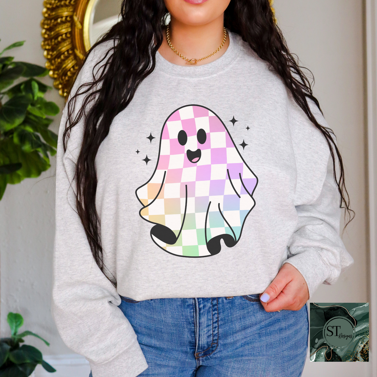 Neon Checkered Ghost