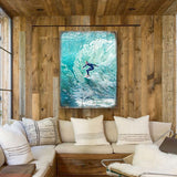 Arte de pared costero de madera Sophronia Surfer de Nature Wonders - Decoración costera con vida marina - 95227B