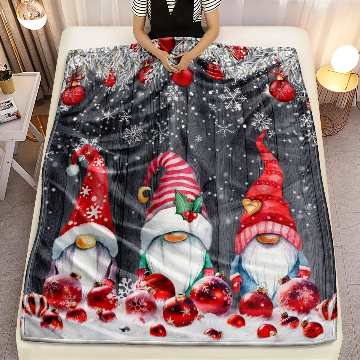 1 manta navideña, manta decorativa para fiestas navideñas, manta de cama para regalo de Año Nuevo, regalo de Navidad para sofá cama, oficina, camping.