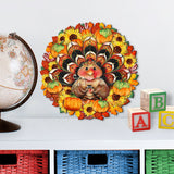 Turkey Holiday Door Wreath - Thanksgiving Halloween Decor by Jamie Mills-Price - 8185305-3H-MP