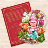 Spring Wreath Blossom Gnome Dwarf Wooden Ornaments by Gelsinger - Easter Spring Decor - 8461063-DG
