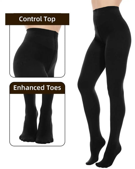 2pack 80d Opaque Black Tights For Women - Lootquake