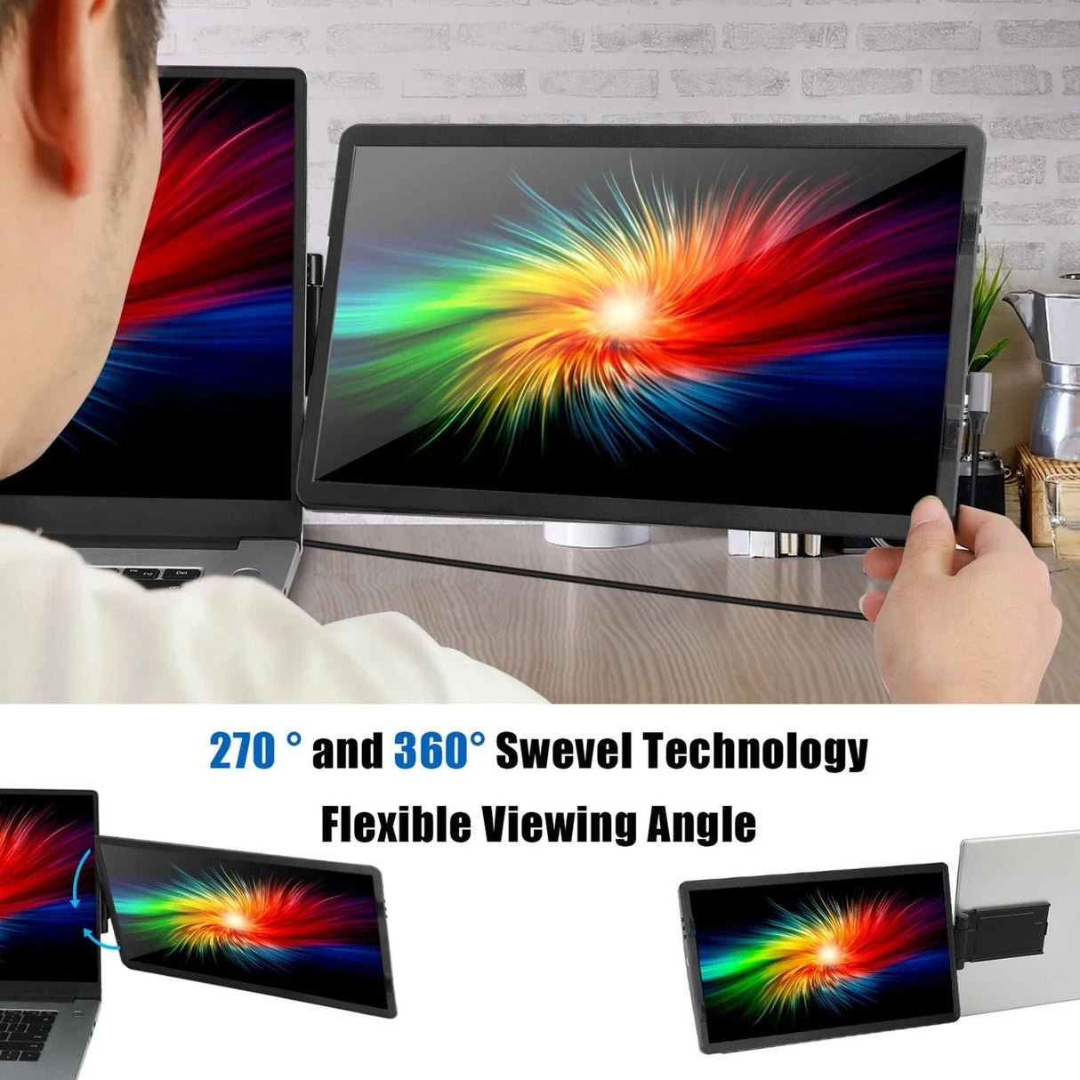 12 Inch Laptop Dual Monitor 1920*1080 HD IPS LCD Dual Monitor Screen Extender Laptops For Macbook Huawei