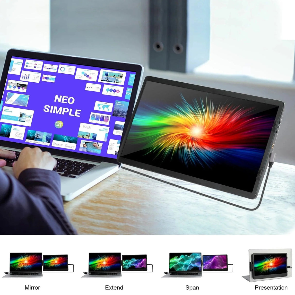 12 Inch Laptop Dual Monitor 1920*1080 HD IPS LCD Dual Monitor Screen Extender Laptops For Macbook Huawei