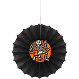 12" Halloween Bat Skeleton Tissue Paper Decorative Fan