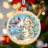 Adorno de cristal grande con forma de muñeco de nieve brillante dorado de Gelsinger - Decoración navideña - 73926G-DG