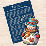 Juego de 3 adornos decorativos de madera con forma de muñeco de nieve de G. Debrekht - Decoración navideña - 8091023-S3