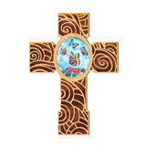 New Life Butterfly Modern Wooden Cross by Museum Icons - Inspirational Icon Decor - 88290