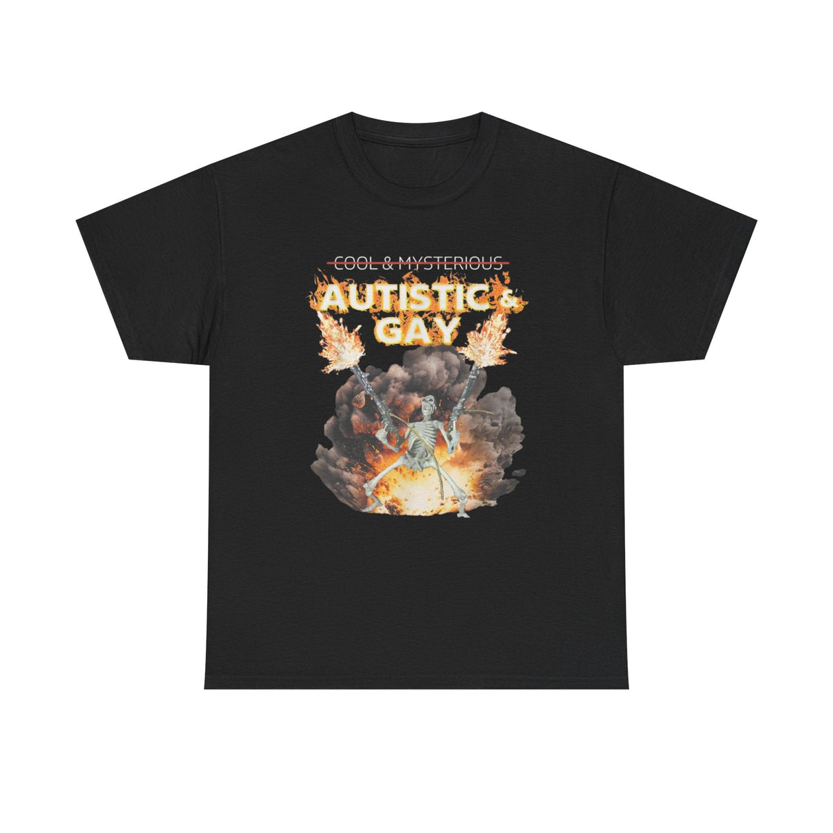 Autistic and Gay Skeleton Funny Shirt – Hilarious LGBTQ+ Meme Graphic Tee