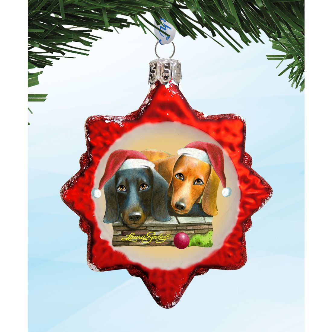 Doggy Mercury Glass Ornaments - Christmas Decor by Laura Seeley - 770144S3-LS