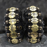 12 Zodiac Brass Leather Bracelet