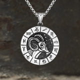 12 Constellation Divination Stainless Steel Pendant