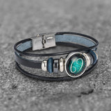 12 Constellation Multi-layer Leather Stainless Steel Bracelet