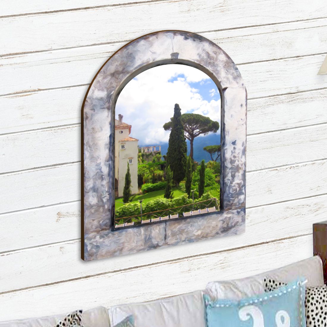 Castle by the Sea Wooden Wall Art by G. DeBrekht - Coastal Sea-Life Decor - 8491002W