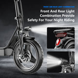 1 Black Carbon Steel Electric Scooter with Intelligent Display, 500W Motor, 14" Tires, 36V 13AH Removable Battery, 35 Miles Range, Foldable Design, Dual Suspension, Rear Brake for Adults - Perfect for Urban Commuting and Holi