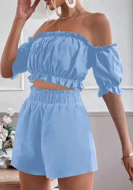 Two Pieces Of Short Sleeve Shorts For Women - Lootquake