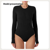 Women's Fashion Simple Solid Color Bodysuit - Lootquake