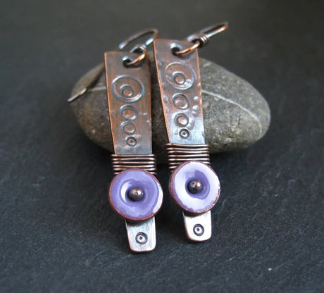 Vintage Simi Style Colored Enamel Earrings - Lootquake