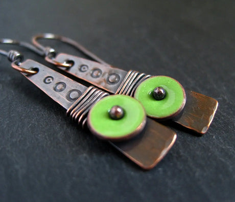 Vintage Simi Style Colored Enamel Earrings - Lootquake