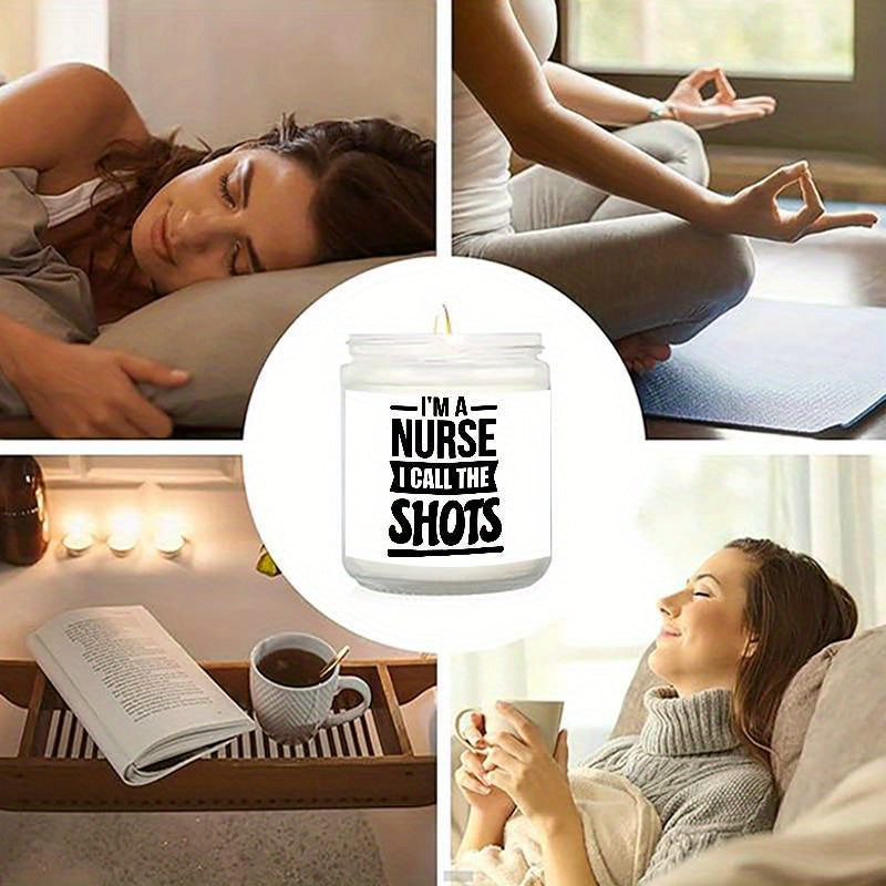 1pc Lavender Scented Candle 5.3Oz Soybean Wax Best Nurse Ever Gifts Idea for Women Men RN Friend Nursing Supervisor Bestie Guy Cowoker Him Her on Practitioner School Nurse Graduation Thank You Appreciation Birthday Christmas