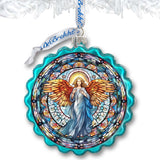 Love Harmony Angel Wreath Glass Ornament by G. Debrekht - Nativity Holiday Decor - 759-054