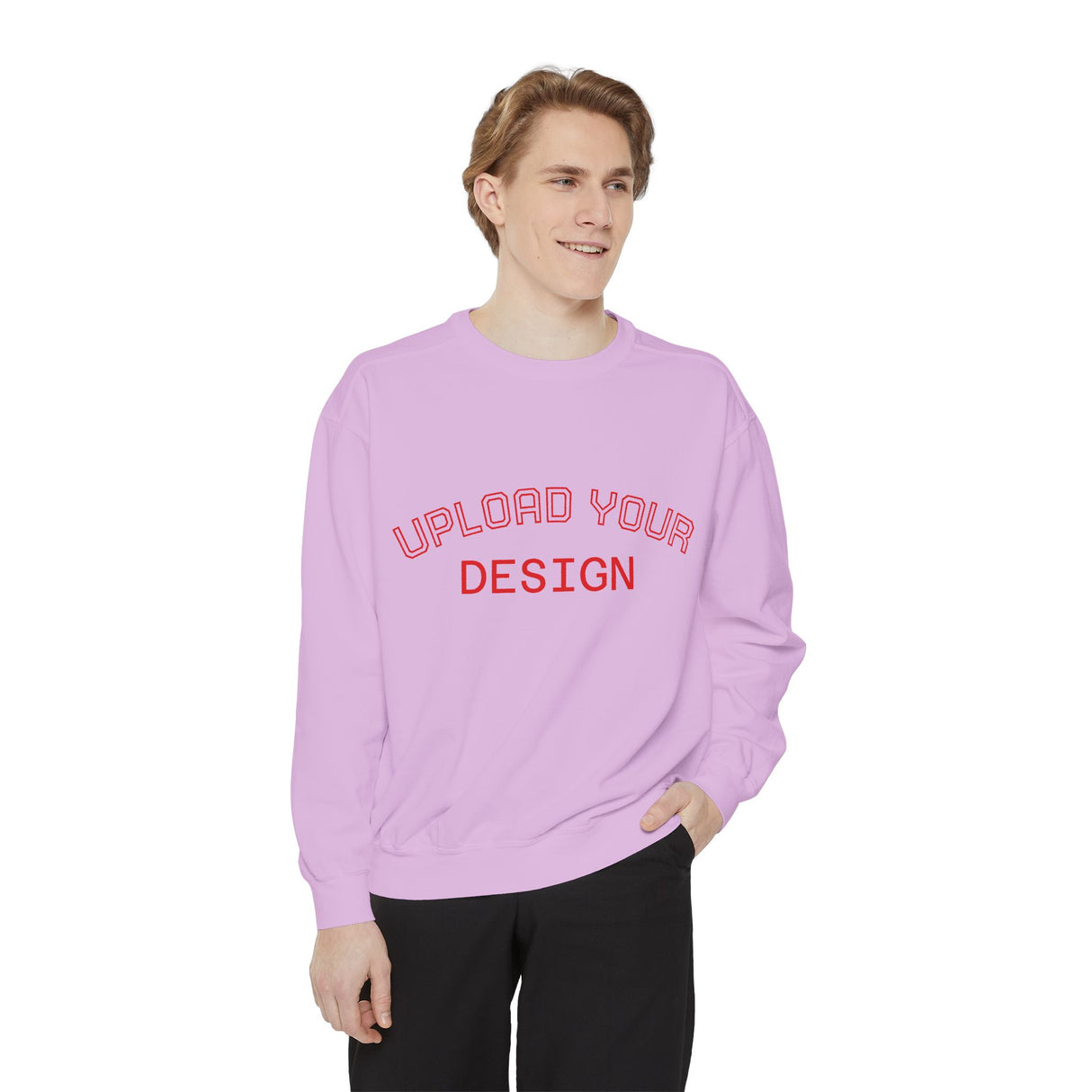 Customizable Unisex Garment-Dyed Sweatshirt, Personalized Gift, Cozy Streetwear, Casual Outfit, Unique Design Sweatshirt
