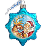 Christmas Santa Mercury Glass Ornaments Set of 3 by G. DeBrekht - Christmas Santa Snowman Decor - 770106S3