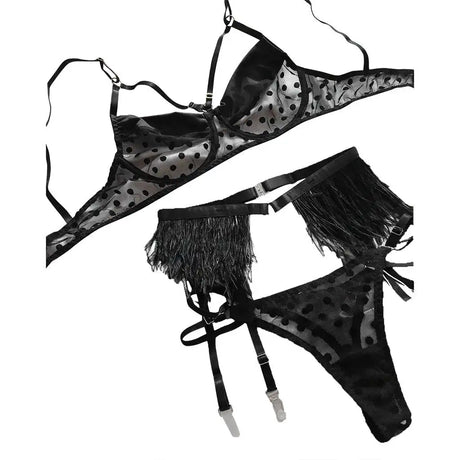 Polka dot mesh sexy lingerie - Lootquake