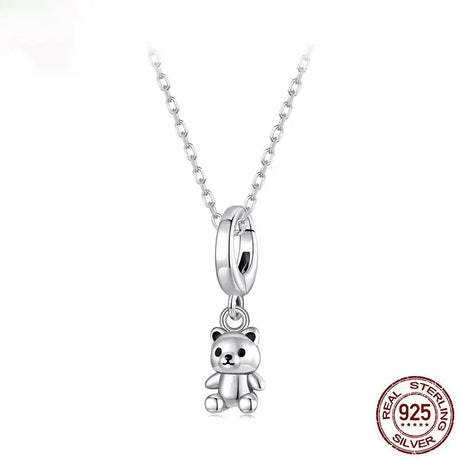 S925 Silver Bear Pendant Parts - Lootquake