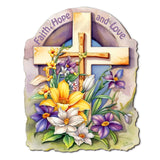 Faith, Hope, and Love Cross Holiday Door Decor by G. Debrekht - Easter Spring Decor - 8688160H