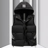 Men's Coat Hooded Thickened Warm Waistcoat Cotton Vest - Lootquake