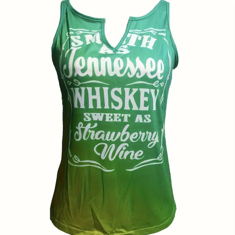 Ladies' V-neck Printed Fashionable And Versatile Slimming Tank Top - Lootquake