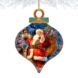 Woodland Santa Wooden Ornaments by Gelsinger - Christmas Santa Snowman Decor - 8031051-1105