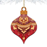 Adornos de madera con forma de bola roja redonda de G. DeBrekht - Decoración navideña - 8193148