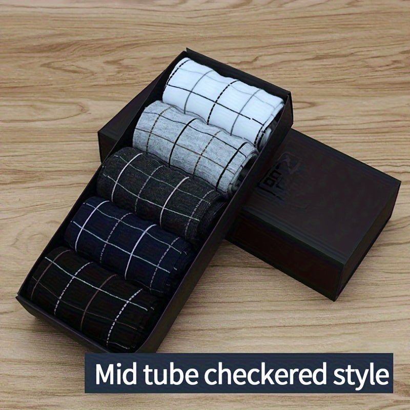 5 paires de chaussettes mi-mollet tendance ultra-confortables pour hommes - Respirantes, évacuant l'humidité, douces et extensibles pour une utilisation en extérieur en toutes saisons - Chaussettes décontractées unisexes pour un confort quotidien