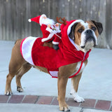 Dog Christmas Clothes Santa Claus Riding Deer - Lootquake
