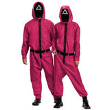 Adults/Teens Squid Games Triangle Guard Jumpsuit Costume