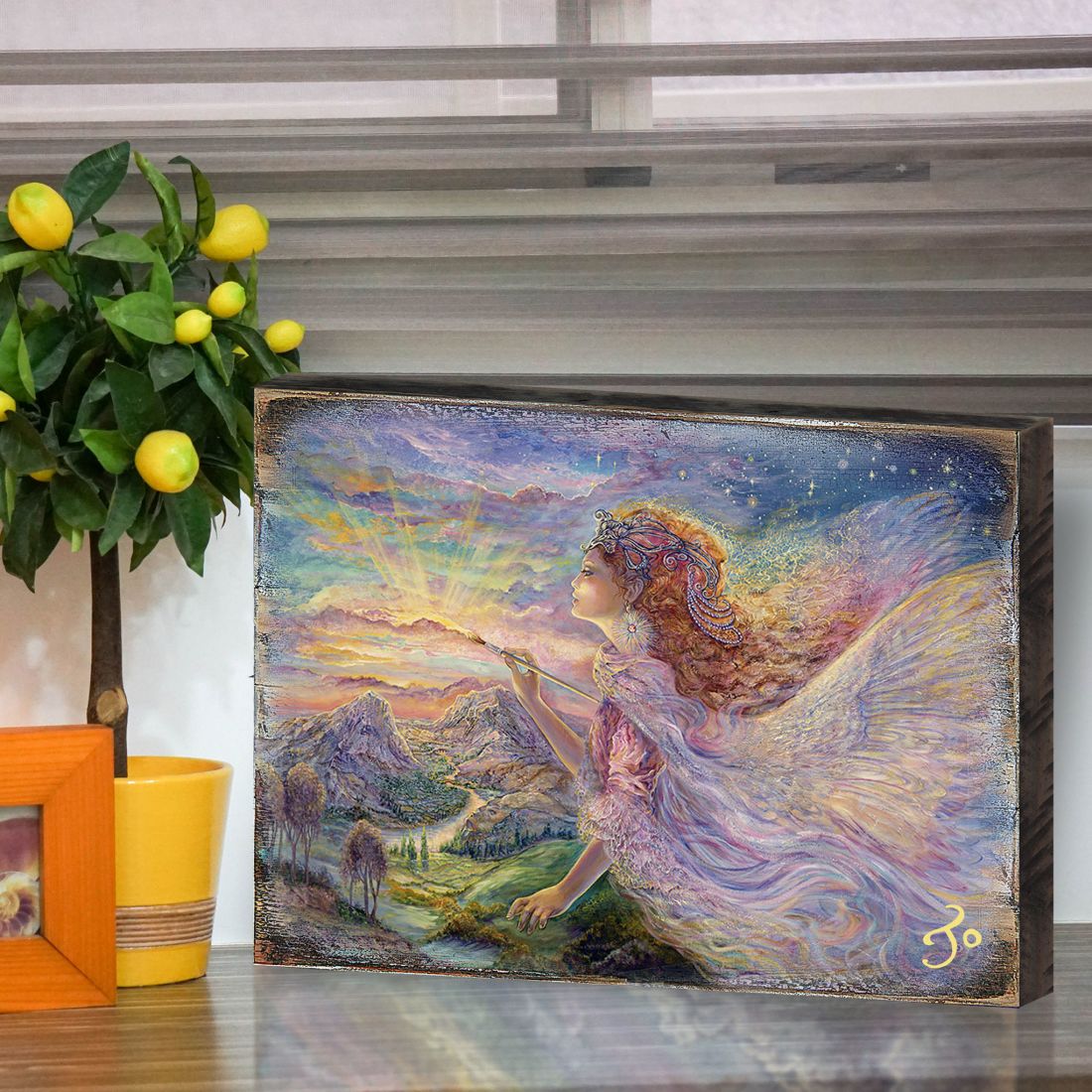 Aurora Fantasy Wooden Wall Art by Josephine Wall - Fantasy Decor - 852113B-JW