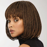 Braid Wig, Female Short Hair, Wave Head Wig, Full Top Chemical Fiber Headgear - Lootquake
