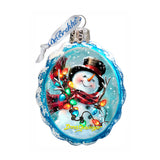 Old Fashion Snowman Mercury Glass Ornament by D. Gelsinger - Christmas Santa Snowman Decor - 778110-DG