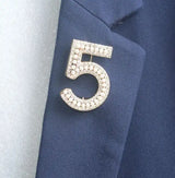 Korean Version Of Xiaoxiangfeng Digital 5 Shiny Brooch - Lootquake