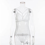 Sexy lingerie lace stitching perspective sexy bodysuit - Lootquake