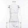 Sexy lingerie lace stitching perspective sexy bodysuit - Lootquake